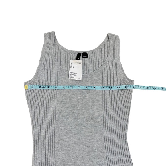 H&M Divided Gray Knit Ribbed Bodycon Tank Dress, Size 8 - Picture 5 of 9